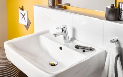 KLUDI PURE&EASY jednopáková umyvadlová baterie 70 DN 15 s výpustí pro BEZTLAKOVÝ průtokový ohřívač vody, chrom ( 372760565 ) (2)