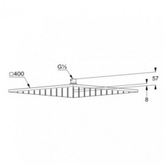 KLUDI A-QA talířová hlavová sprcha čtverec 400x400mm, chrom ( 6444005-00 ) (3)
