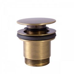 TRES umyvadlový ventil,  zátka Ø 63 mm CLICK‑CLACK, zestárlá mosaz (24284001LV)