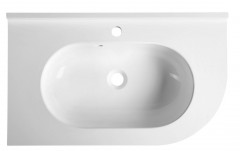 PULSE umyvadlo 75x4,4x45cm, litý mramor, bílá, levé ( BM752 ) (3)