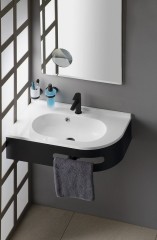 PULSE umyvadlo 75x4,4x45cm, litý mramor, bílá, levé ( BM752 ) (6)