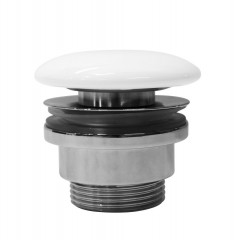 GSI umyvadlová výpust 5/4“, neuzavíratelná, tl.5-65 mm, keramická krytka, bílá lesk (PVC11)