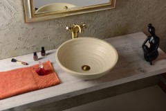 ATTILA keramické umyvadlo, průměr 42,5 cm, slonová kost ( DK005 ) (3)