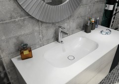 IMPALA umyvadlo pod desku 672x166x355mm, Rockstone, bílá mat (IM630) (3)