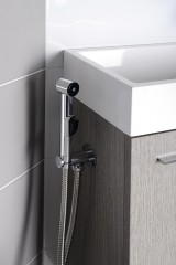 Umyvadlová stojánková baterie s ruční bidetovou sprškou, chrom ( 1209-05 ) (6)