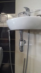 Umyvadlová stojánková baterie s ruční bidetovou sprškou, chrom ( 1209-05 ) (7)