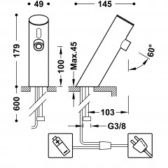 TRES ELECTRONIC BASIC Elektronická baterie na 1 vodu, chrom  (39210302) (2)