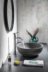 PRIORI keramické umyvadlo, průměr 41 cm, 15 cm, šedá se vzorem (PI024) (5)