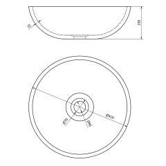 PRIORI keramické umyvadlo, průměr 41 cm, 15 cm, šedá se vzorem (PI024) (7)