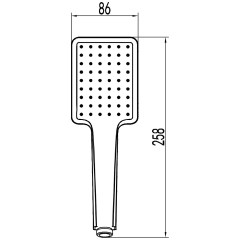 Ruční sprcha, 1 funkce, 258mm, ABS/černá (SK776) (3)