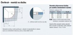 TOP-LINE S čtvrtkruhová sprchová zástěna - montáž na dlažbu