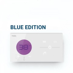 TRES SHOWER TECHNOLOGY BLUE EDITION zapuštěné elektronické termostatické ovládání, 3-cestné, pro ruční sprchu, horní sprchu a přívalovou sprchu / napouštění vany, bílé (49286399) (10)