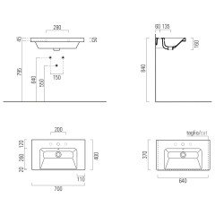 NORM keramické umyvadlo 70x18x40 cm, bílá ExtraGlaze (8637111) (3)
