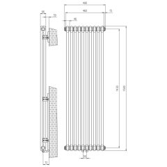 FEDE otopné těleso 1500 mm, 10 seg., bílá mat (IR194) (5)