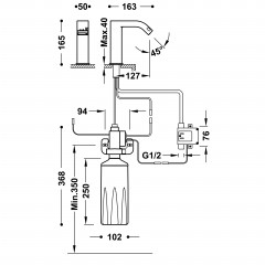 TRES ELECTRONIC STANDARD umyvadlová baterie s bezdotykovým dávkovačem mýdla (39210306) (4)