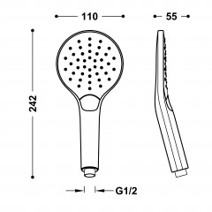TRES sprchová hlavice ECO-DROP, ocel  (29963112AC)