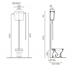 CLASSIC WC mísa s nádržkou, spodní odpad, bílá-chrom (WCSET21-CLASSIC-SO) (4)