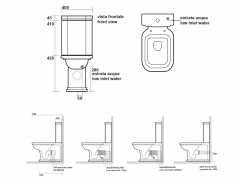 WALDORF WC kombi, spodní/zadní odpad, bílá-bronz (WCSET18-WALDORF) (3)