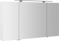 RIWA galerka s LED osvětlením, 3x dvířka, 121x70x17cm, bílá lesk (RIW120-0030)