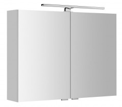 RIWA galerka s LED osvětlením, 81x70x17cm, bílá lesk (RIW080-0030)