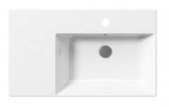 KUBE X umyvadlo 80x47 cm, s odkladnou plochou vlevo, bílá ExtraGlaze (9457111) (2)