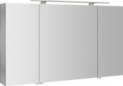 RIWA galerka s LED osvětlením, 3x dvířka, 121x70x17cm, dub stříbrný (RIW120-0011)