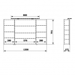 RIWA galerka s LED osvětlením, 3x dvířka, 121x70x17cm, dub stříbrný (RIW120-0011) (2)