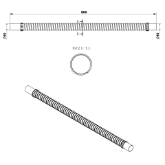FLEXY ohebná propojovací trubka, L-80 cm, rovné 40/40 mm (164.322.0) (6)