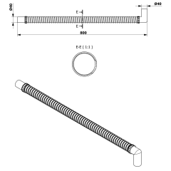 FLEXY ohebná propojovací trubka, L-80 cm, koleno 40/40 mm (164.321.0) (6)