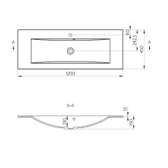 YUKON umyvadlo 120x45cm, litý mramor, bílá (YU121) (6)