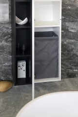 Látkový koš na prádlo 310x570x230mm, suchý zip, šedá (UPE600) (2)