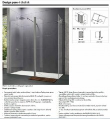 HÜPPE DESIGN pure Walk-In boční stěna s výklopným segmentem popis produktu