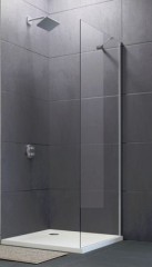 HÜPPE DESIGN pure Walk-In boční stěna samostatně stojící, stabilizační vzpěra, tloušťka skla 8mm, (8P11)