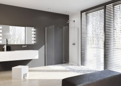 HÜPPE DESIGN pure Walk-In boční stěny samostatně stojící kombinace stabilizační a příčná vzpěra