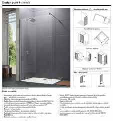 HÜPPE DESIGN pure Walk-In boční stěna samostatně stojící charakteristika série