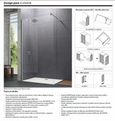 HÜPPE DESIGN pure Walk-In boční stěna samostatně stojící charakteristika série