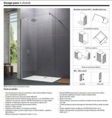 HÜPPE DESIGN pure Walk-In boční stěna samostatně stojící charakteristika série