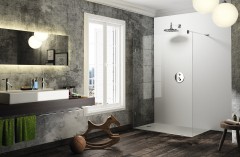 HÜPPE SOLVA bezrámová Walk-In boční stěna samostatně stojící, příčná vzpěra, (4)