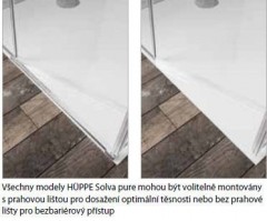 HÜPPE SOLVA pure montáž s prahovou lištou/bez lišty