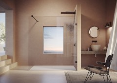 HÜPPE SOLVAPro bezrámová Walk-In boční stěna samostatně stojící, upevnění vpravo, příčná vzpěra, (7R02) (5)