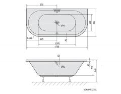 VIVA D nepravidelná vana  175x80x47cm, bílá ( 89119 ) (56)