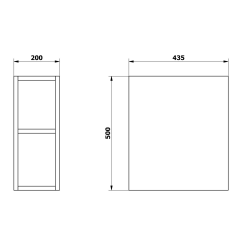 ODETTA skříňka spodní policová 20x50x43,5cm, bílá lesk (DT200-3030) (2)