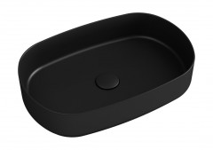 INFINITY OVAL keramické umyvadlo na desku, 55x36cm, černá mat (10NF65055-2N)