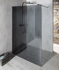 VARIO BLACK jednodílná zástěna k instalaci ke stěně, kouřové sklo, 700 mm (GX1370GX1014)