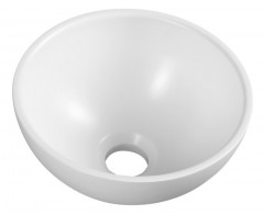 MINOR umývátko na desku, litý mramor, Ø 26cm, bílá (MR260)