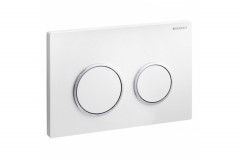 GEBERIT ovládací tlačítko OMEGA20 ROUND, bílá/pochromovaná lesklá/bílá ( 115.085.KJ.1 )