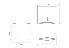 Zásobník na papírové ručníky 255x265x105mm, broušená nerez ( 113103035 ) (13)