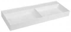 GODIVA dvojumyvadlo 119x44cm, bez otvoru pro baterii, litý mramor, bílá (GU119-0)