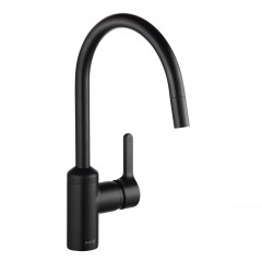 KLUDI BINGO STAR dřezová jednopáková stojánková baterie s výsuvným výtokem s perlátorem , černá matná (428513978)