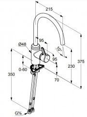 KLUDI BINGO STAR dřezová jednopáková stojánková baterie , chrom ( 428030578 ) (5)